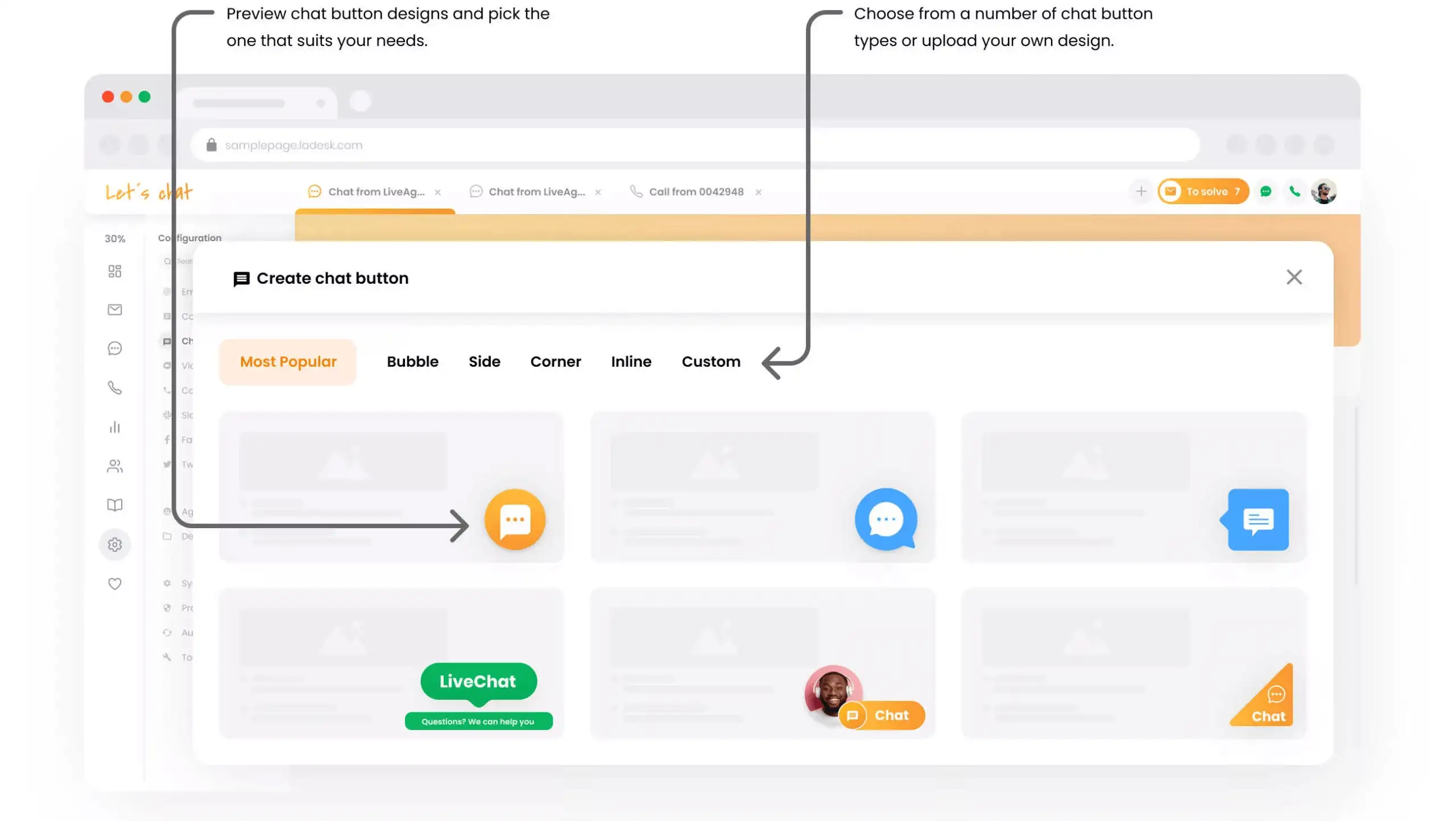 Choose A Chat Button